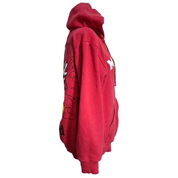 Disneyland Mickey Mouse Red Zip-Up Hoodie Medium Womens Unisex Mens Hooded Sweat - Picture 9 of 9